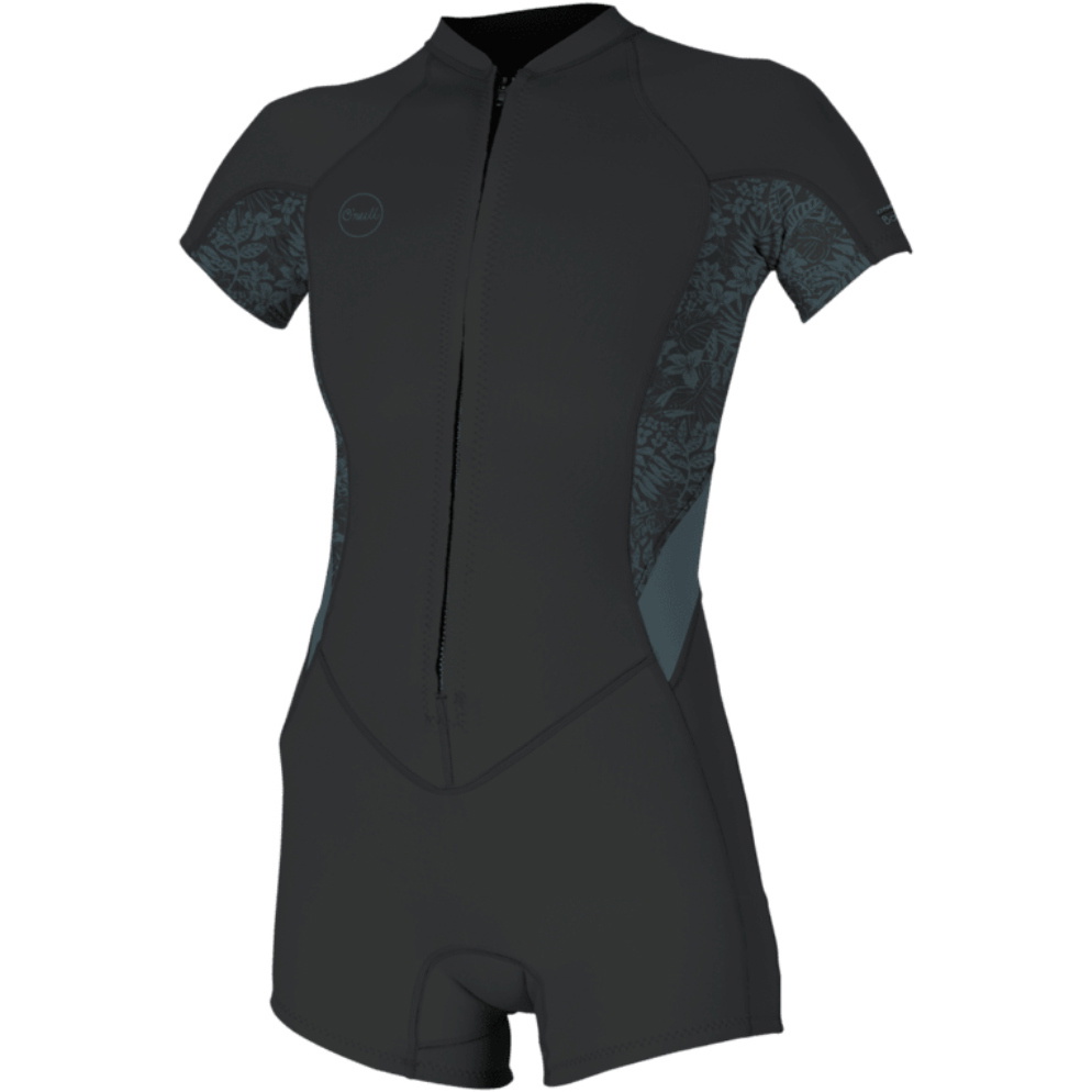 2026 O'Neill Dames Bahia 2/1mm Voorkant Ritssluiting Lentepak Wetsuit 5293 - Tempered Steel / Shaded Island Sky / Shade